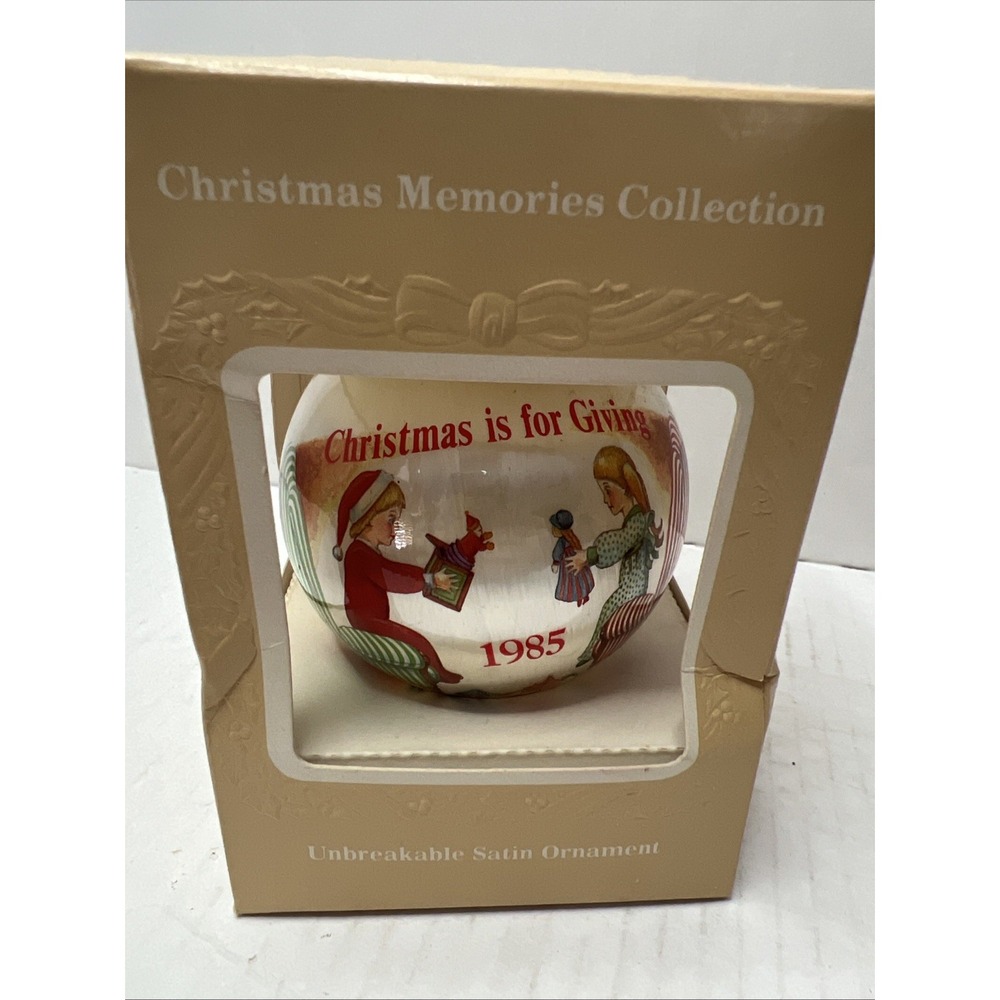 Christmas is for Giving Ornament Vintage Holiday 1985 Christmas Memories